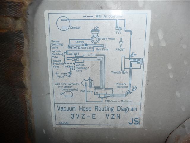 22re vacuum diagram. code 71 and vacuum lines.