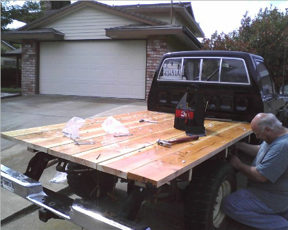 building a wood flatbed for pickup truck