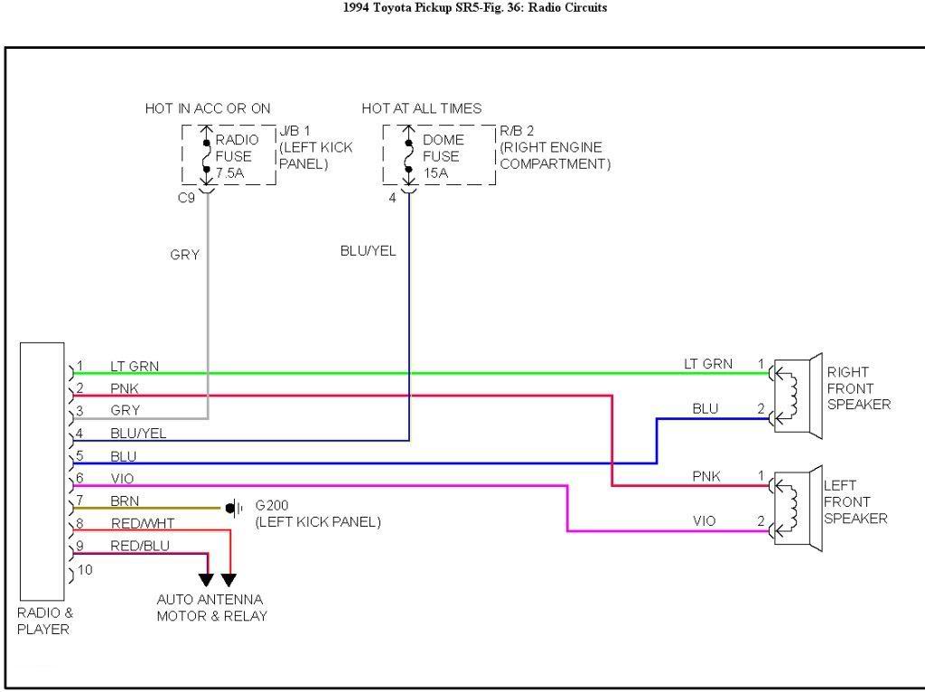 1994 pickup stereo wiring chart - YotaTech Forums Limited Rear Interior YotaTech