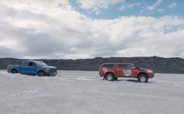 Toyota Hilux Saves Ford-150 Ice with Tow
