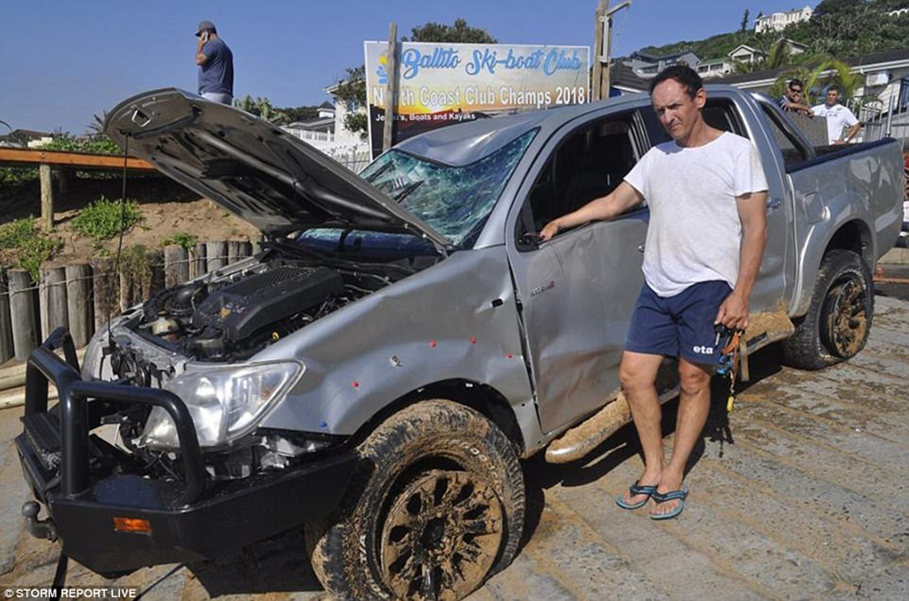 Toyota Hilux Destroyed After Launching Boat On Beach