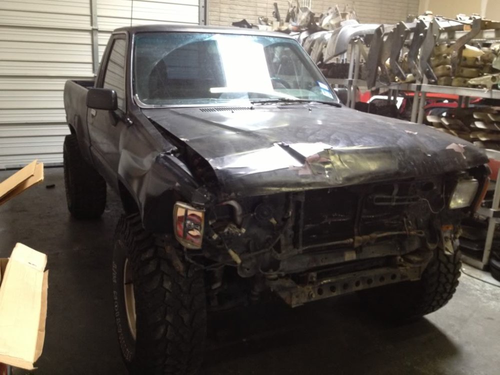Wrecked 1988 Toyota Pickup Front
