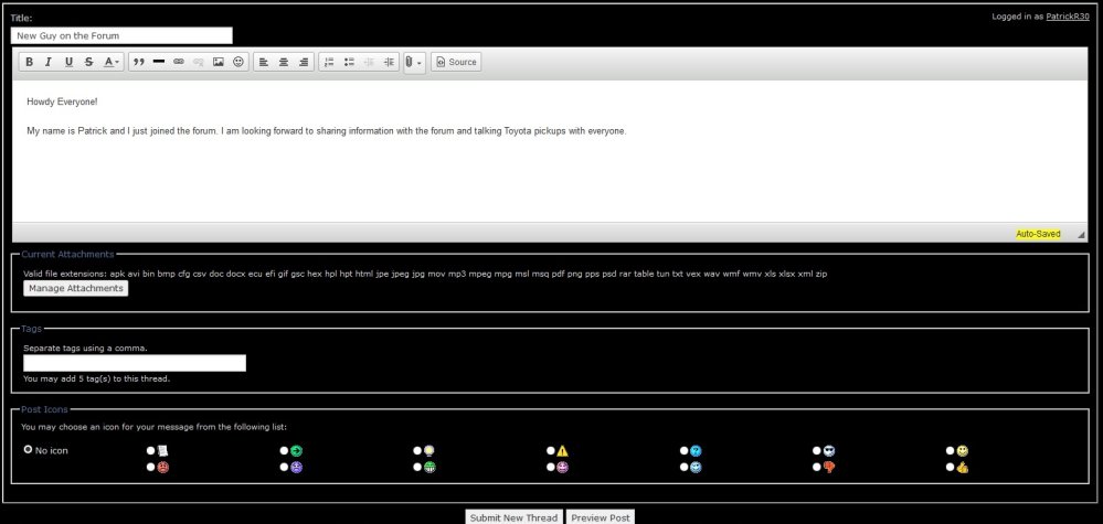 YotaTech Posting Screen