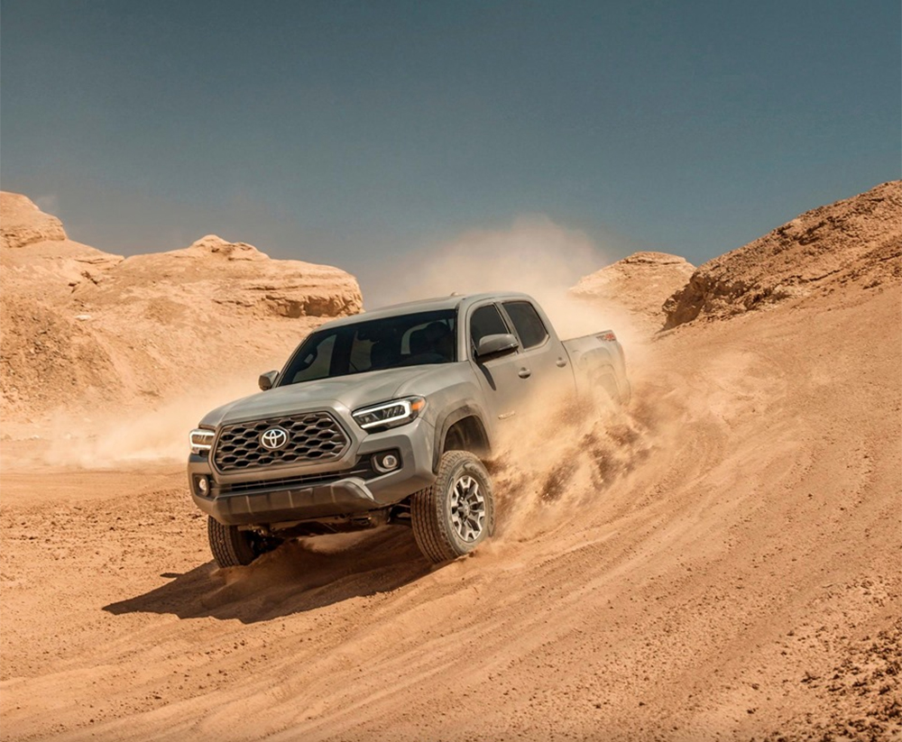 Toyota Tacoma Offroading In The Desert Sand Dunes