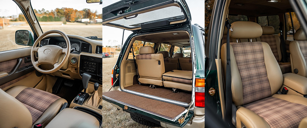 Composite three-shot image of TLC 4x4 Land Cruiser interior components